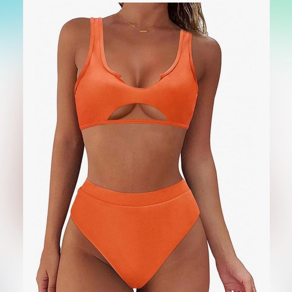 Brand new orange cut out bikini SMALL